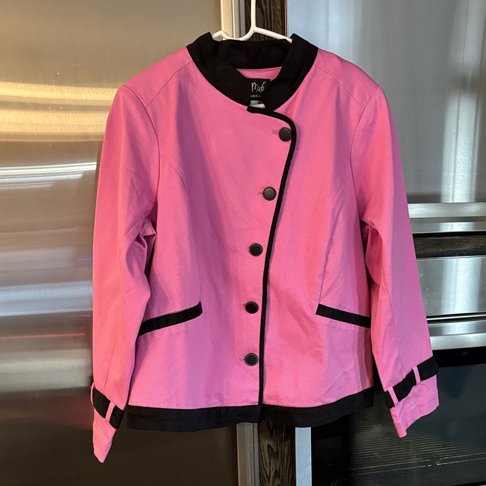 Pink Blazer with Black Trim Wearable Art